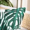 SAFAVIEH Home Collection Andala Tropical 18-inch Green/White Decorative Accent Pillow PLS7155A-1818