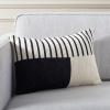 SAFAVIEH Home Collection Drew Modern Ivory/Black 12 x 20-inch Decorative Accent Throw Pillow with Insert