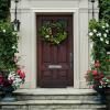 SAFAVIEH Home Collection Faux Artificial 21-inch Sweetgum & Mandarin Decorative Semi Wreath