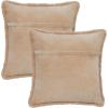 SAFAVIEH Home Collection Flayn Grey Faux Fur 17-inch Square Decorative Accent Throw Pillow with Insert (Set of 2)(Brown)