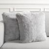 SAFAVIEH Home Collection Flayn Grey Faux Fur 17-inch Square Decorative Accent Throw Pillow with Insert (Set of 2)(Grey)