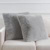 SAFAVIEH Home Collection Flayn Grey Faux Fur 17-inch Square Decorative Accent Throw Pillow with Insert (Set of 2)(Grey)