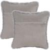 SAFAVIEH Home Collection Flayn Grey Faux Fur 17-inch Square Decorative Accent Throw Pillow with Insert (Set of 2)(Grey)