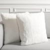 SAFAVIEH Home Collection Flayn Grey Faux Fur 17-inch Square Decorative Accent Throw Pillow with Insert (Set of 2)(Ivory)