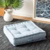 SAFAVIEH Home Collection Gardenia Champagne Tufted 18-inch Square Floor Pillow with Insert for Living Room Meditation Sofa Extra Seating(Blue)