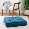 SAFAVIEH Home Collection Gardenia Champagne Tufted 18-inch Square Floor Pillow with Insert for Living Room Meditation Sofa Extra Seating(Dark Turquoise)