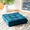 SAFAVIEH Home Collection Gardenia Champagne Tufted 18-inch Square Floor Pillow with Insert for Living Room Meditation Sofa Extra Seating(Dark Turquoise)