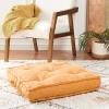 SAFAVIEH Home Collection Gardenia Champagne Tufted 18-inch Square Floor Pillow with Insert for Living Room Meditation Sofa Extra Seating(Ginger)