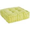 SAFAVIEH Home Collection Gardenia Champagne Tufted 18-inch Square Floor Pillow with Insert for Living Room Meditation Sofa Extra Seating(Light Green)