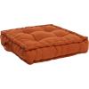 SAFAVIEH Home Collection Gardenia Champagne Tufted 18-inch Square Floor Pillow with Insert for Living Room Meditation Sofa Extra Seating(Rust)