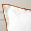 SAFAVIEH Home Collection Hallie White/Rust Linen 20-inch Square Decorative Accent Throw Pillow with Insert