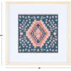 SAFAVIEH Home Collection Hattori Navy/Orange 18-inch Square Boho Tribal Wood Framed Textile Wall Art for Bedroom, Living Room, Foyer, Dining Area, Entryway