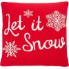 SAFAVIEH Home Collection Holiday Let it Snow Red Cotton 20-inch Square Decorative Accent Insert Throw Pillow