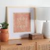 SAFAVIEH Home Collection Ishtar Terracotta 18-inch Square Medallion Wood Framed Textile Wall Art for Bedroom, Living Room, Foyer, Dining Area, Entryway
