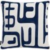 SAFAVIEH Home Collection Maize Mid-Century Modern Beige/Navy 18-inch Square Decorative Accent Throw Pillow with Insert (Set of 2)(Beige/Navy)