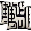 SAFAVIEH Home Collection Maize Mid-Century Modern Beige/Navy 18-inch Square Decorative Accent Throw Pillow with Insert (Set of 2)(Black)