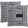 SAFAVIEH Home Collection PLS401 Pillow, Black/Ivory 2 Count