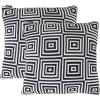 SAFAVIEH Home Collection PLS402 Pillow, Black/Ivory 2 Count