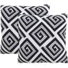 SAFAVIEH Home Collection PLS403 Pillow, Black/Ivory 2 Count