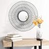 SAFAVIEH Home Collection Rainey 30-inch Modern Black Round Mirror