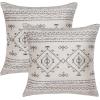 SAFAVIEH Home Collection Samira Boho Tribal Beige/Black Chenille 21-inch Square Decorative Accent Throw Pillow with Insert (Set of 2)(Beige/Black)