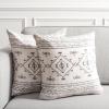 SAFAVIEH Home Collection Samira Boho Tribal Beige/Black Chenille 21-inch Square Decorative Accent Throw Pillow with Insert (Set of 2)(Beige/Black)