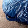 SAFAVIEH Home Collection Sarla Navy/Silver 26-inch Round Floor Pillow with Insert for Living Room Meditation Sofa Extra Seating(Navy/Silver)