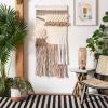 SAFAVIEH Home Collection Sedona 120 Ivory/Black Boho Tribal Woven Wool & Jute Tassel Fringe Tapestry Hanging Wall Art(Ivory/Brown)