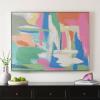SAFAVIEH Home Collection Stroke of Genius 48 x 36 Framed Linen Canvas Wall Art Decor, Ideal for Living Room, Bedroom, Foyer, Entryway