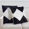 SAFAVIEH Home Collection Tabytha Modern Black/Ivory Viscose 18-inch Square Set of 2 with Insert Pillow, 18″ x 18″(Black/Ivory)