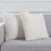 SAFAVIEH Home Collection Verli Ivory 23-inch Square Decorative Accent Throw Pillow with Insert (Set of 2)(Ivory)