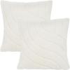 SAFAVIEH Home Collection Verli Ivory 23-inch Square Decorative Accent Throw Pillow with Insert (Set of 2)(Ivory)