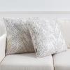 SAFAVIEH Home Collection Zecora Ivory/Black Velvet Chevron 17-inch Square Decorative Accent Throw Pillow with Insert (Set of 2)(Ivory/Black)
