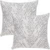 SAFAVIEH Home Collection Zecora Ivory/Black Velvet Chevron 17-inch Square Decorative Accent Throw Pillow with Insert (Set of 2)(Ivory/Black)