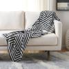 SAFAVIEH Home Collection Ziggy Black/Ivory Cotton 50 x 60 Decorative Accent Throw Blanket