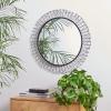 SAFAVIEH Home Elsie Gold Round 29-inch Decorative Accent Mirror(Black)