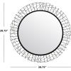 SAFAVIEH Home Elsie Gold Round 29-inch Decorative Accent Mirror(Black)