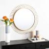 SAFAVIEH Home Elsie Gold Round 29-inch Decorative Accent Mirror(Gold)