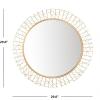 SAFAVIEH Home Elsie Gold Round 29-inch Decorative Accent Mirror(Gold)