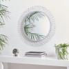 SAFAVIEH Home Elsie Gold Round 29-inch Decorative Accent Mirror(Silver)