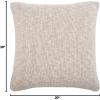 SAFAVIEH Home Ralen Light Natural Lurex Knit 20-inch Decorative Pillow Pillow, 22″x22″, Grey/Gold(Natural / Silver)