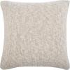 SAFAVIEH Home Ralen Light Natural Lurex Knit 20-inch Decorative Pillow Pillow, 22″x22″, Grey/Gold(Natural / Silver)
