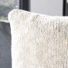 SAFAVIEH Home Ralen Light Natural Lurex Knit 20-inch Decorative Pillow Pillow, 22″x22″, Grey/Gold(Natural / Silver)