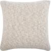 SAFAVIEH Home Ralen Light Natural Lurex Knit 20-inch Decorative Pillow Pillow, 22″x22″, Grey/Gold(Natural / Silver)