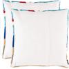 SAFAVIEH PPL111A-2020-SET2 Soleil Pillow Collection Indoor Outdoor 20″ Square Beach Chair Pillow, Nautical Blue