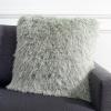SAFAVIEH Pillow Collection Shag Modish 20″ Throw, Metallic Silver(Green)