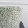 SAFAVIEH Pillow Collection Shag Modish 20″ Throw, Metallic Silver(Green)