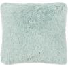 SAFAVIEH Pillow Collection Shag Modish 20″ Throw, Metallic Silver(Light Blue)