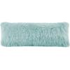 SAFAVIEH Pillow Collection Shag Modish 20″ Throw, Metallic Silver(Light Blue)