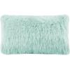 SAFAVIEH Pillow Collection Shag Modish 20″ Throw, Metallic Silver(Light Blue)